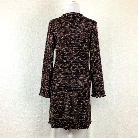 BCBGMaxazria Long Brown Draped Cardigan / Sweater. Womens Size L, - Picture 3 of 11